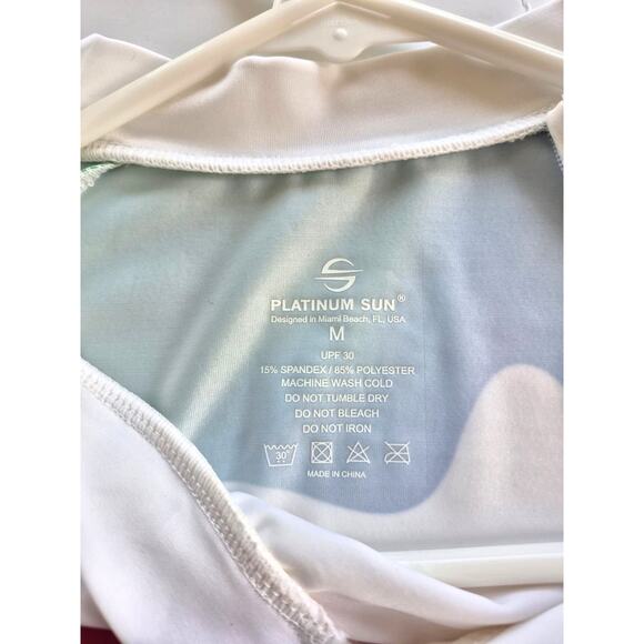Long Sleeve Rash Guard Womens Medium Platinum Sun Protection UPF 30 Surf - Picture 5 of 9